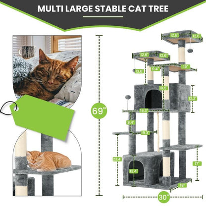 Albero Tiragraffi Wecharmer con Casetta e Foglie Verdi - bau boutique