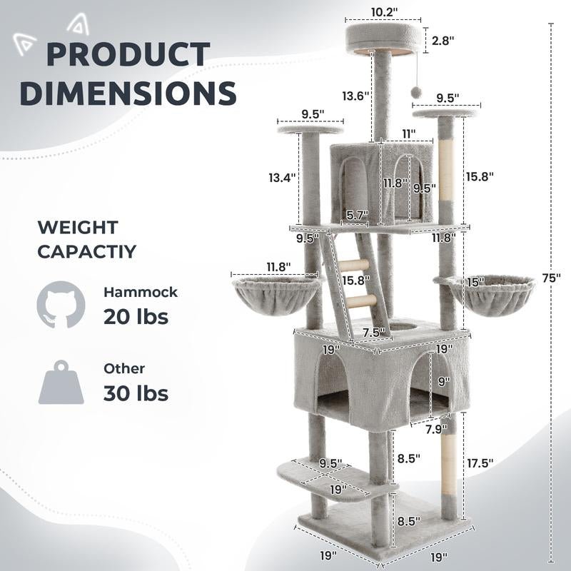 Albero Tiragraffi Wecharmer con Casetta e Foglie Verdi - bau boutique