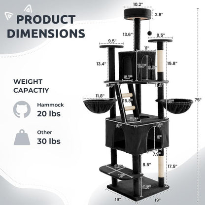 Albero Tiragraffi Wecharmer con Casetta e Foglie Verdi - bau boutique