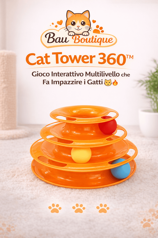 Bau Boutique Cat Tower™ – Gioco Rotante Multilivello per Gatti Esigenti 🧡🐾 - bau boutique