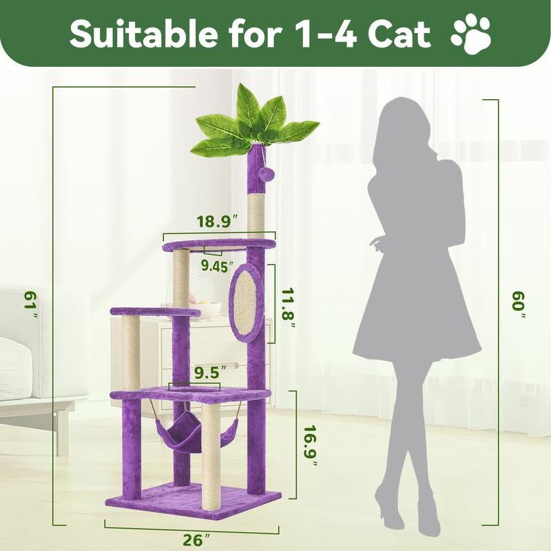 Albero Tiragraffi Wecharmer con Casetta e Foglie Verdi