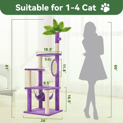 Albero Tiragraffi Wecharmer con Casetta e Foglie Verdi