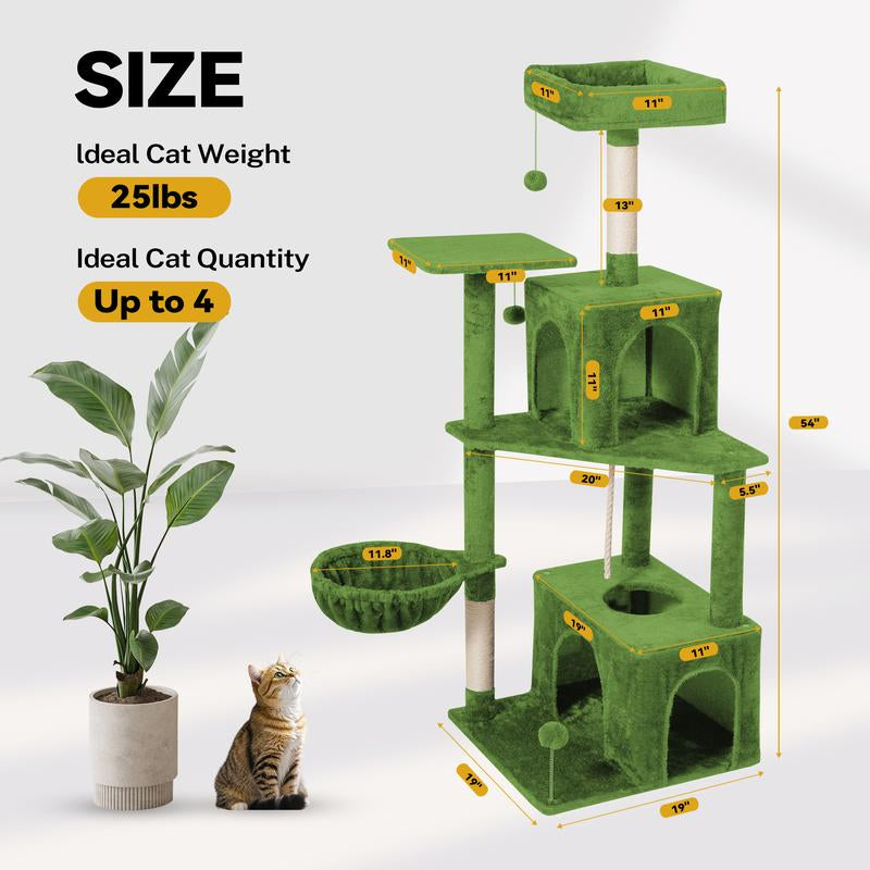 Albero Tiragraffi Wecharmer con Casetta e Foglie Verdi