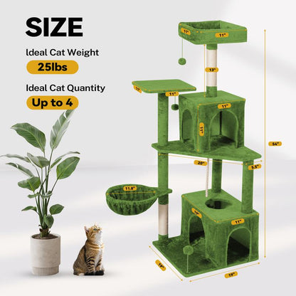 Albero Tiragraffi Wecharmer con Casetta e Foglie Verdi