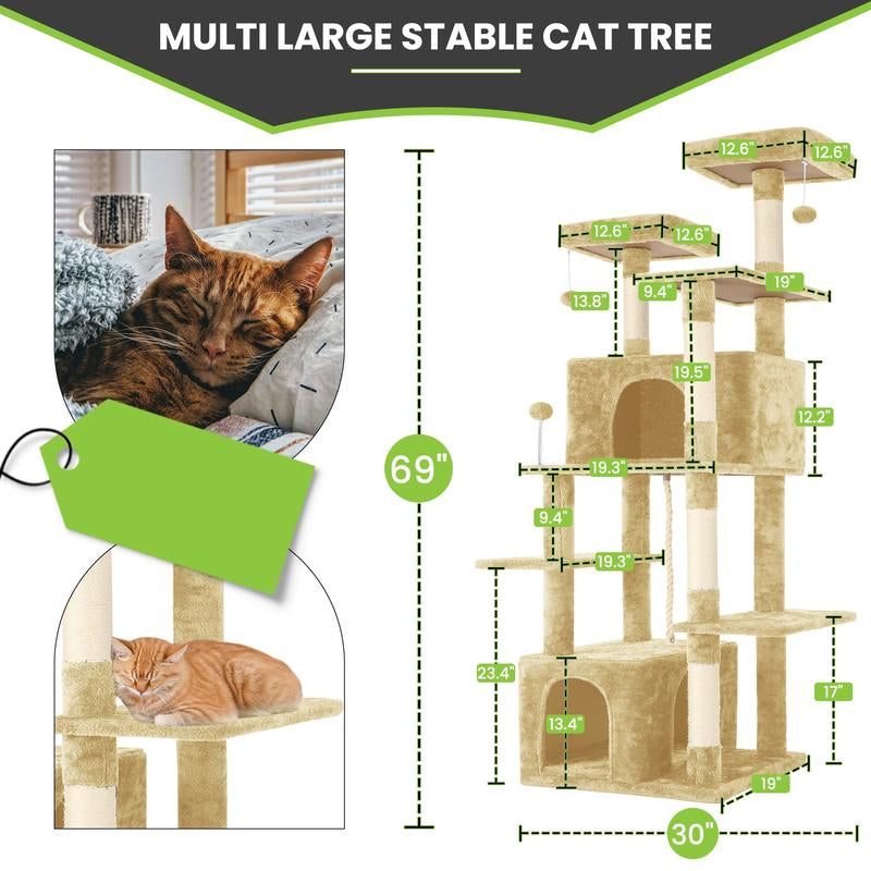 Albero Tiragraffi Wecharmer con Casetta e Foglie Verdi