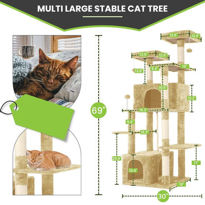 Albero Tiragraffi Wecharmer con Casetta e Foglie Verdi