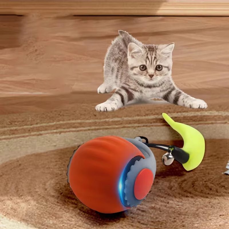 Cat Interactive Ball Toy con Coda Finta – Gioco Automatico e Intelligente per Cani e Gatti 🐾 - bau boutique