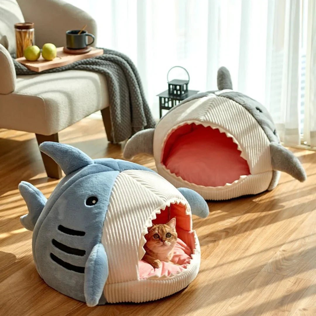 Cuccia a Tema Squalo – Letto per Animali Domestici Soffice e Accattivante - bau boutique