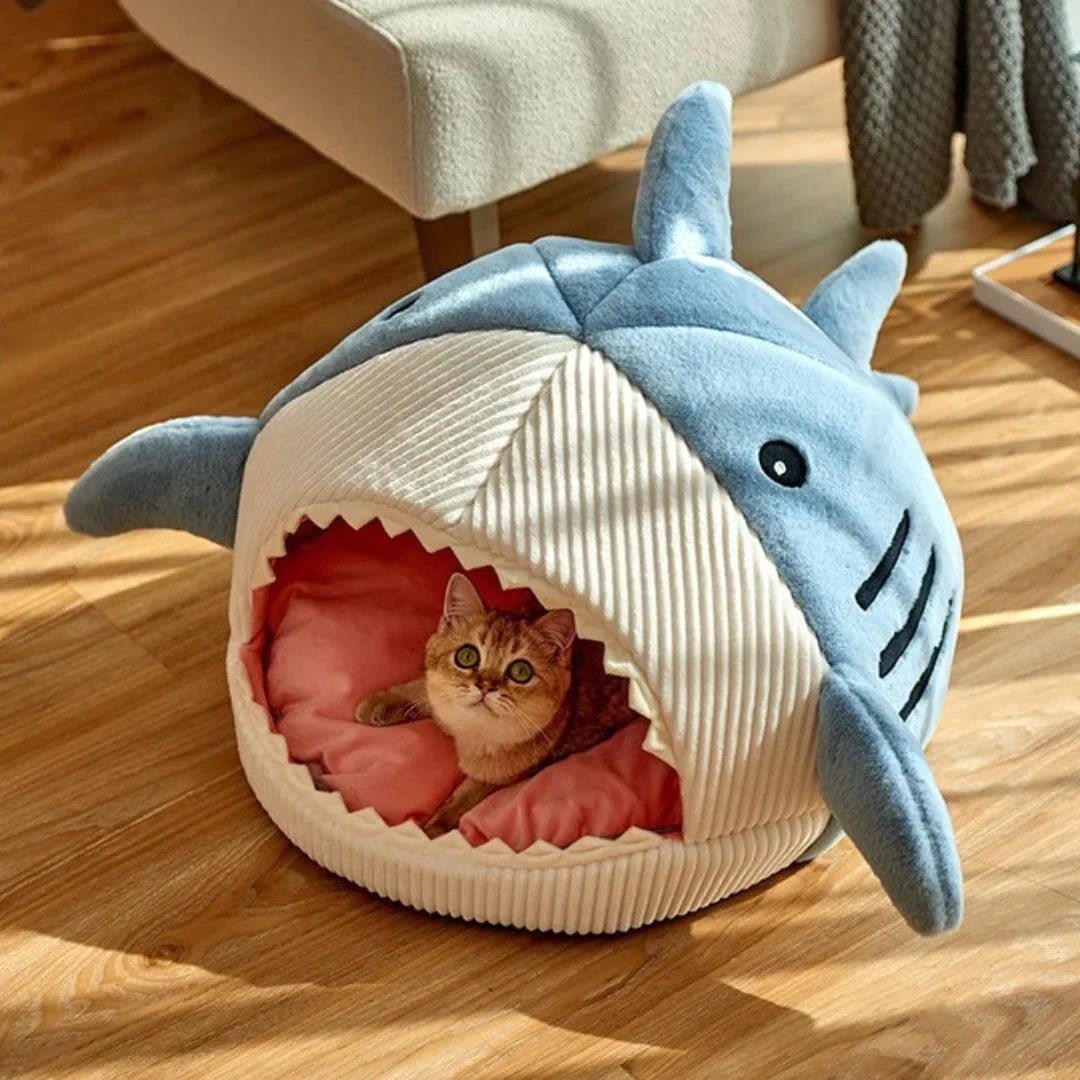 Cuccia a Tema Squalo – Letto per Animali Domestici Soffice e Accattivante - bau boutique