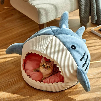 Cuccia a Tema Squalo – Letto per Animali Domestici Soffice e Accattivante - bau boutique