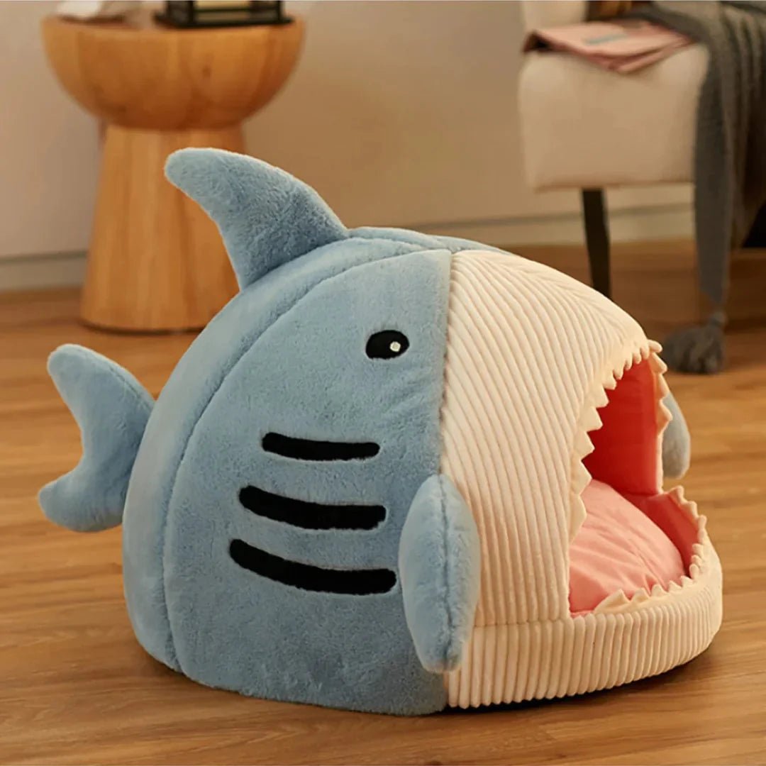 Cuccia a Tema Squalo – Letto per Animali Domestici Soffice e Accattivante - bau boutique