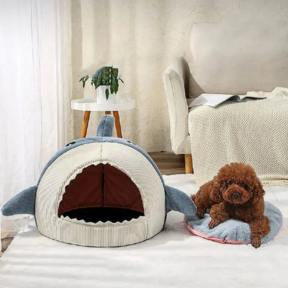 Cuccia a Tema Squalo – Letto per Animali Domestici Soffice e Accattivante - bau boutique