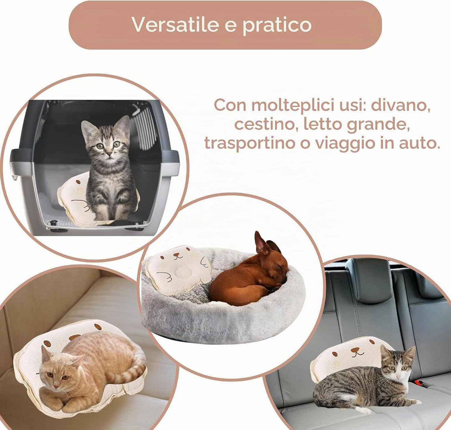 Cuscino per Cani e Gatti Morbido e Trapuntato | Ideale per Cuccia, Trasportino e Divano