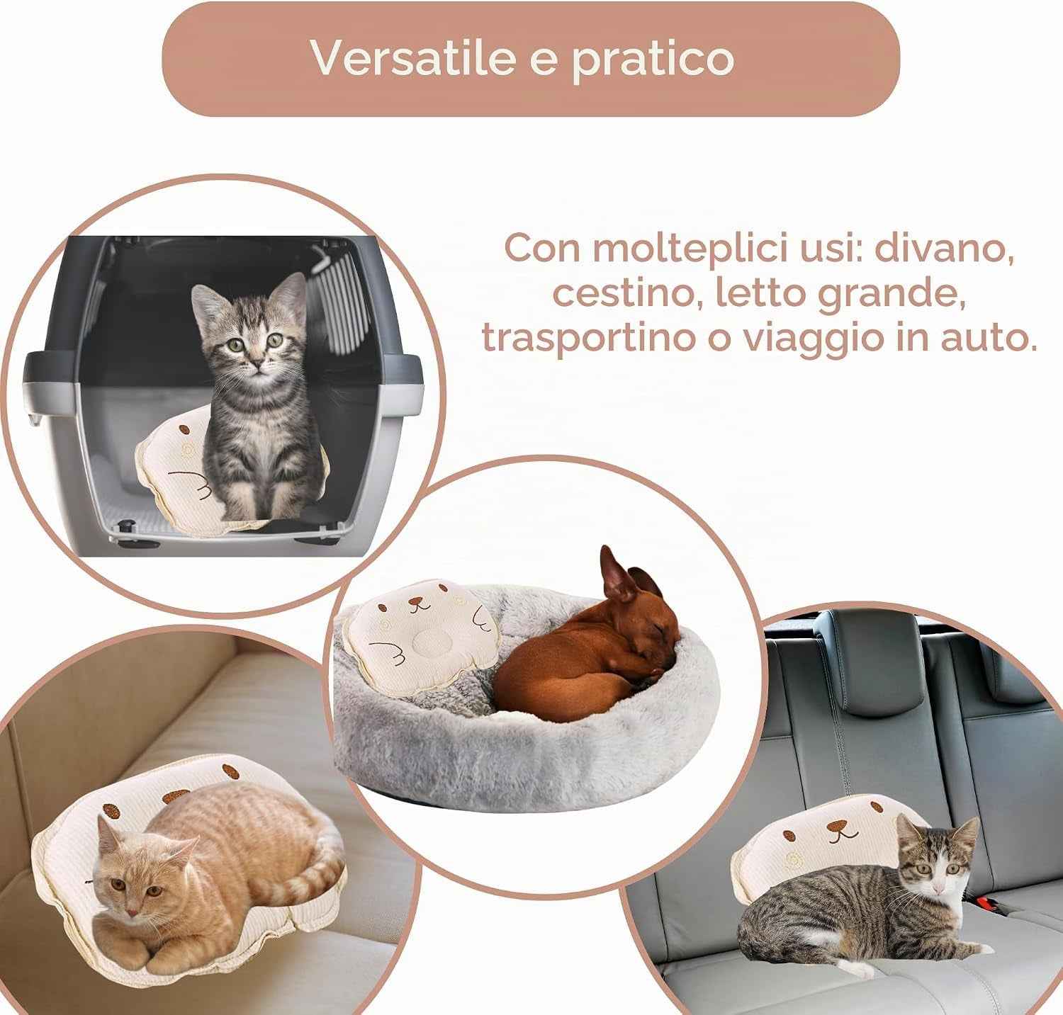 Cuscino per Cani e Gatti Morbido e Trapuntato | Ideale per Cuccia, Trasportino e Divano