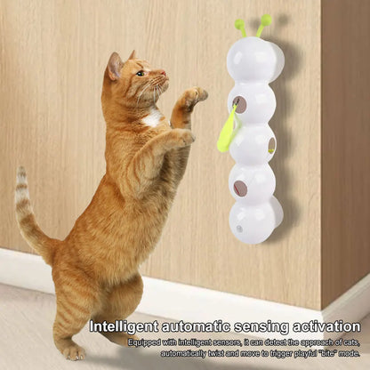 Bruco Interattivo per Gatti – Giocattolo Automatico con Coda, Sensore di Movimento, USB Ricaricabile
