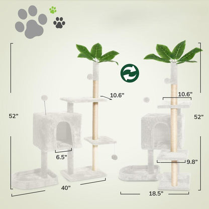 Albero Tiragraffi Wecharmer con Casetta e Foglie Verdi