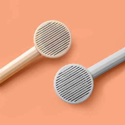 Professional Pet Grooming Tool: Self-Cleaning Slicker Brush for Effortless Hair Removal from Cats and Dogs