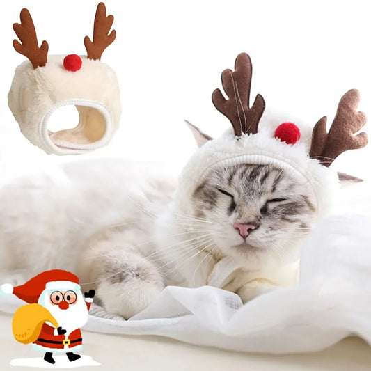 "Completo Natalizio per Cani e Gatti – Set Cappellino Renna o Babbo Natale con Bandana Festiva"