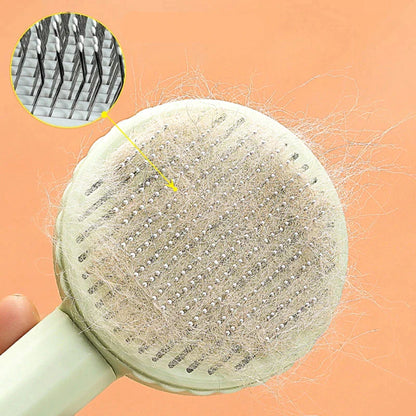 Professional Pet Grooming Tool: Self-Cleaning Slicker Brush for Effortless Hair Removal from Cats and Dogs