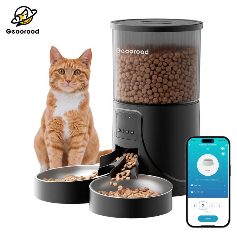 📸 Geoorood Smart Feeder 4L – Dispenser Automatico con Camera HD & Doppia Ciotola per Cani e Gatti 🐾🍽️