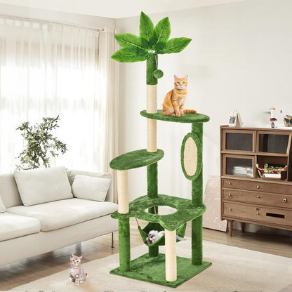 Albero Tiragraffi Wecharmer con Casetta e Foglie Verdi