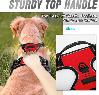 Heavy Duty No Pull Dog Harness with Front Clip and Reflective Features for Large Dog Walking