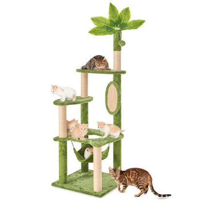 Albero Tiragraffi Wecharmer con Casetta e Foglie Verdi
