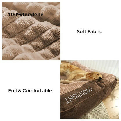 Indulge Your Dog with Our Luxurious Large Scratch-Resistant Cushion Bed Featuring Spine Support