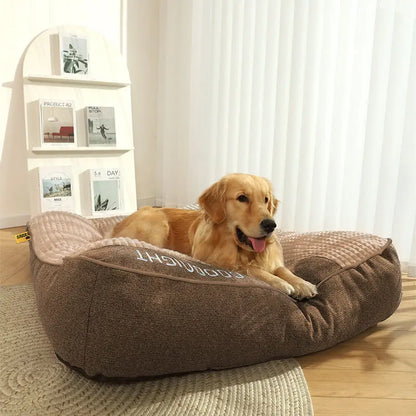 Indulge Your Dog with Our Luxurious Large Scratch-Resistant Cushion Bed Featuring Spine Support