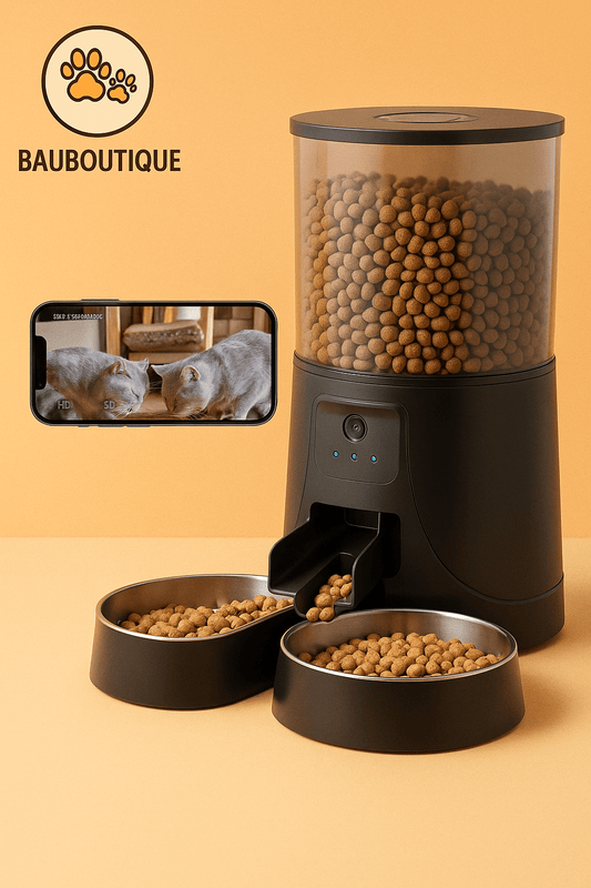 📸 Geoorood Smart Feeder 4L – Dispenser Automatico con Camera HD & Doppia Ciotola per Cani e Gatti 🐾🍽️ - bau boutique