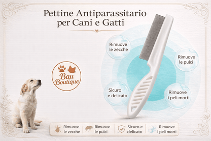 Pettine Antipulci Premium per Cani e Gatti – Igiene Profonda e Protezione Quotidiana - bau boutique