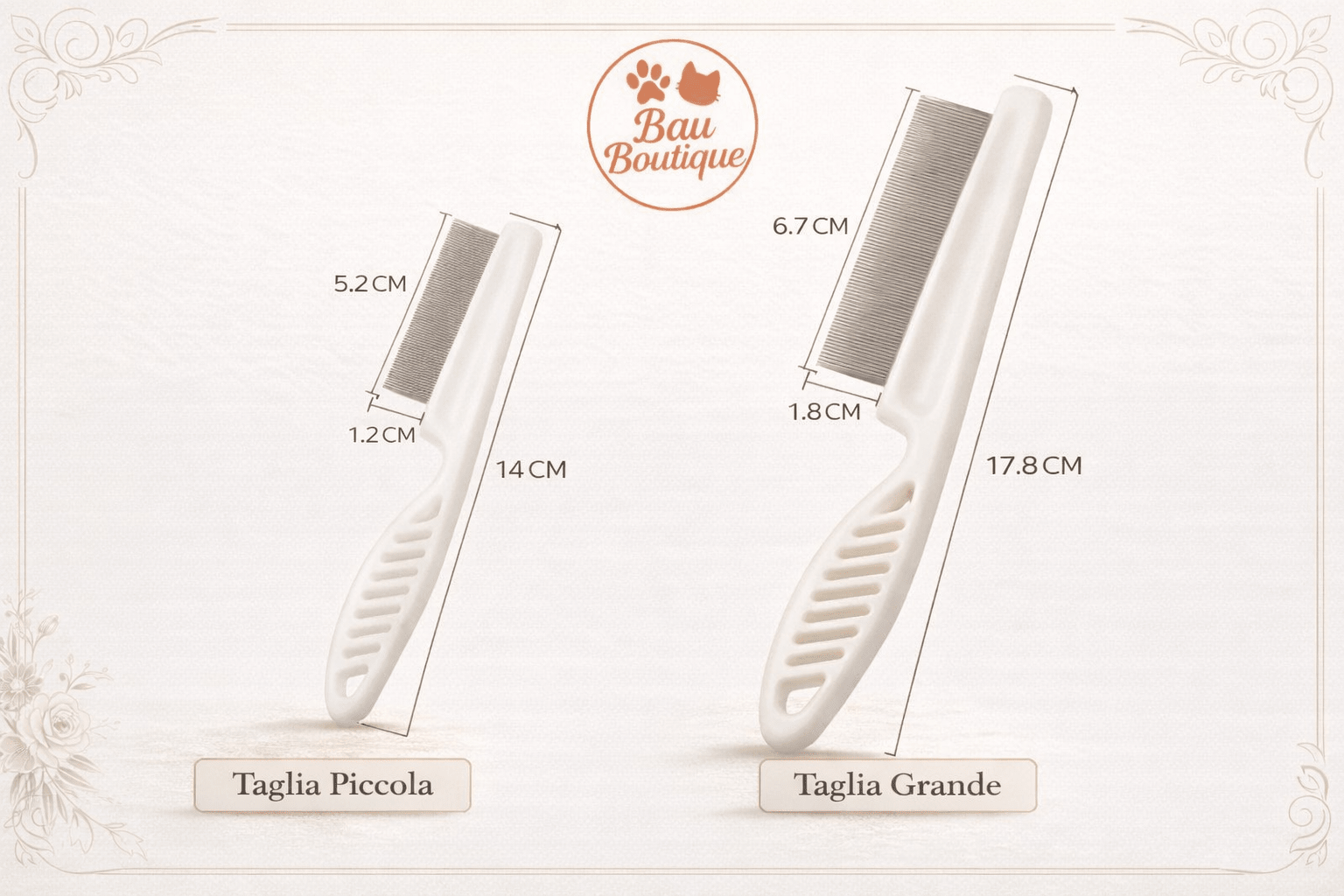Pettine Antipulci Premium per Cani e Gatti – Igiene Profonda e Protezione Quotidiana - bau boutique