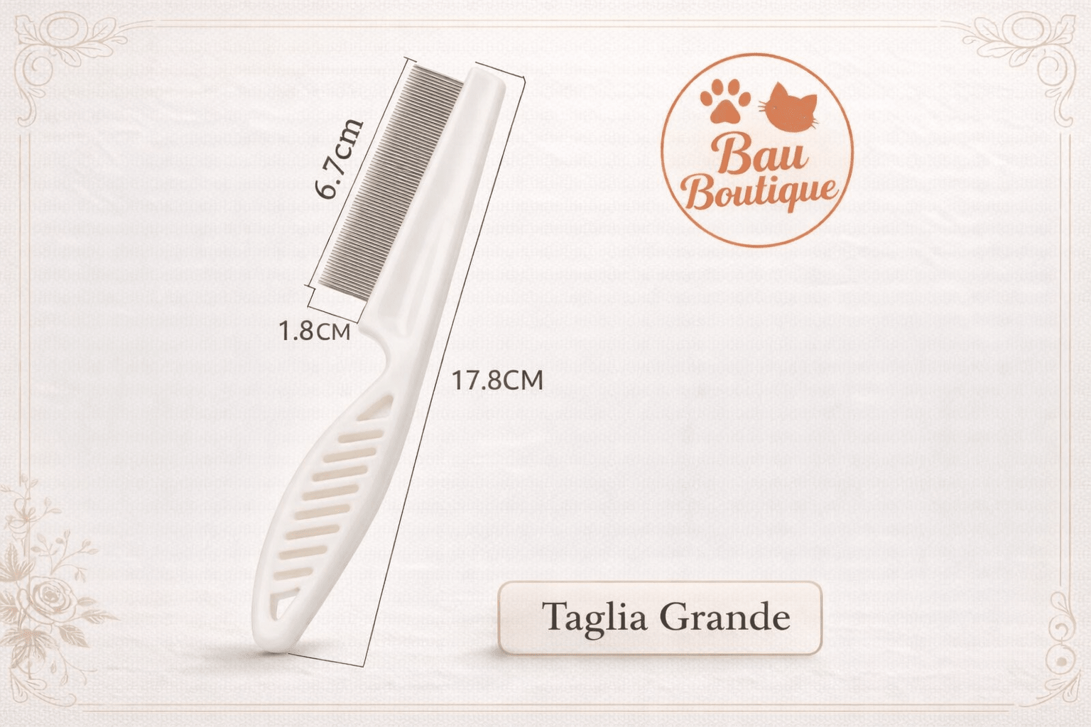 Pettine Antipulci Premium per Cani e Gatti – Igiene Profonda e Protezione Quotidiana - bau boutique
