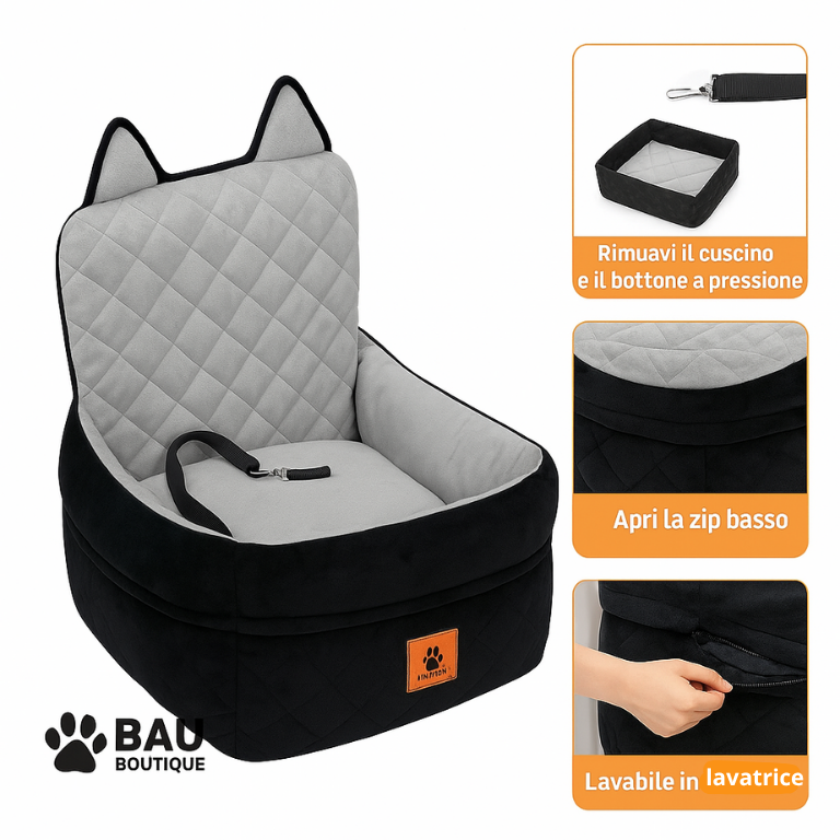 "Seggiolino Auto per Cani con Memory Foam 🐾 Comfort & Sicurezza in Viaggio" - Bau boutique