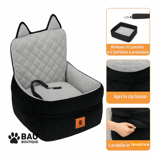 "Seggiolino Auto per Cani con Memory Foam 🐾 Comfort & Sicurezza in Viaggio" - bau boutique