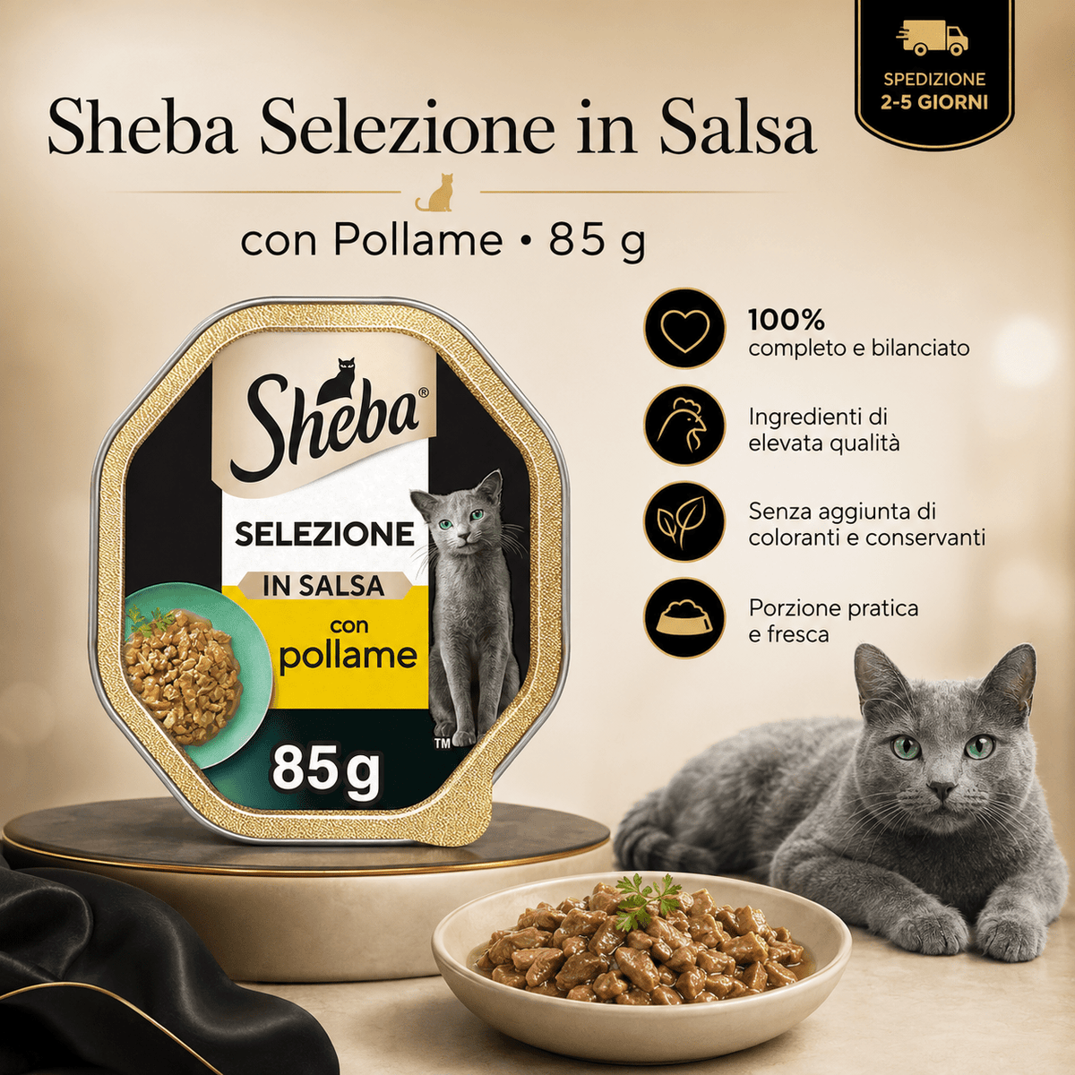 Selezione in Salsa Con Gustoso Pollame 85 G - Cibo per Gatto - 22 Confezioni - bau boutique