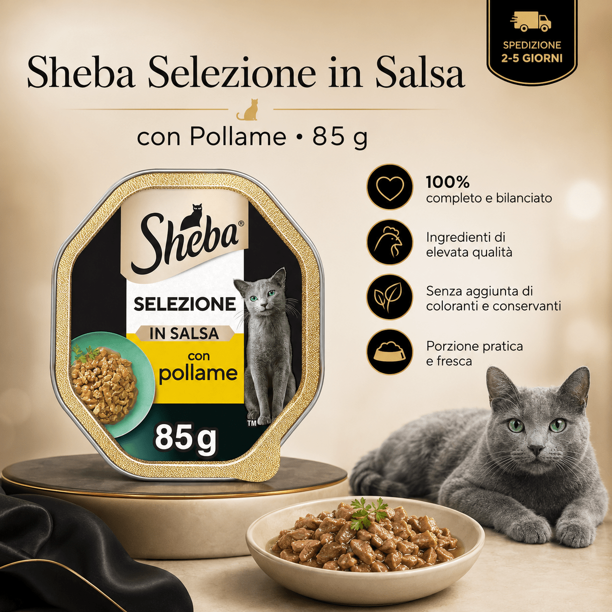 Selezione in Salsa Con Gustoso Pollame 85 G - Cibo per Gatto - 22 Confezioni - bau boutique