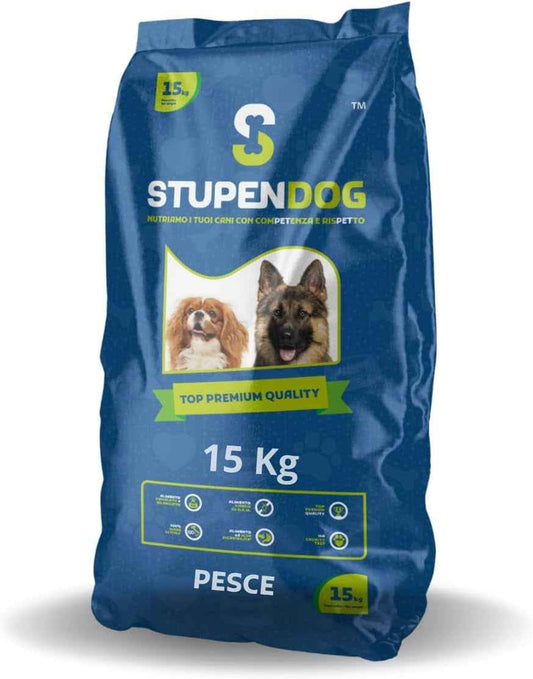 STUPENDOG Mantenimento al Pesce 15 kg – Crocchette per Cani Adulti di Tutte le Taglie - bau boutique