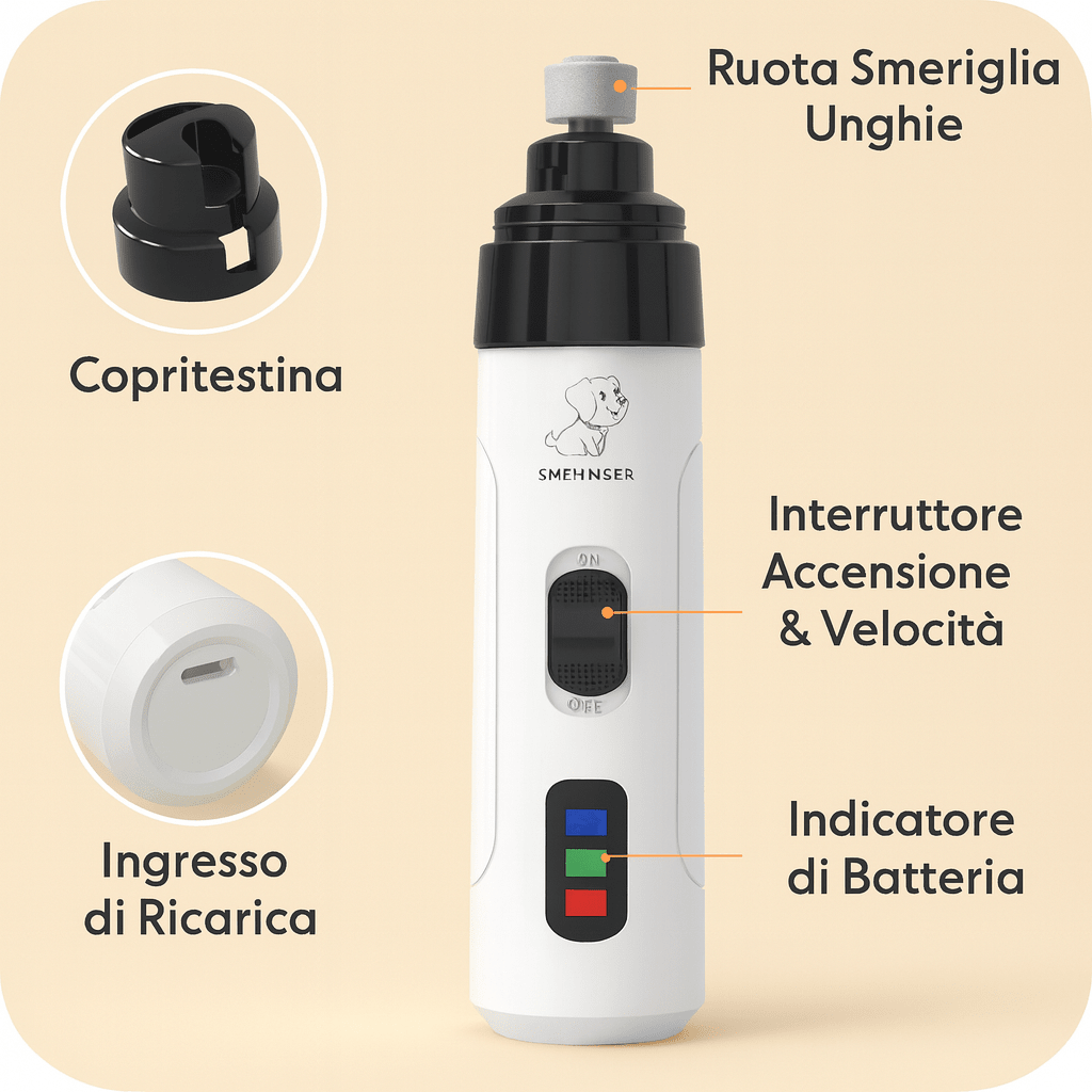 ✨ Tagliaunghie Elettrico USB – Rifinitura Professionale e Sicura per Cani e Gatti 🐾 - bau boutique