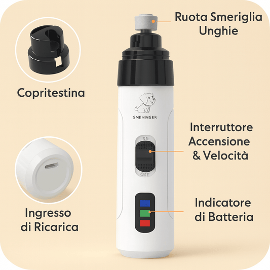✨ Tagliaunghie Elettrico USB – Rifinitura Professionale e Sicura per Cani e Gatti 🐾 - bau boutique